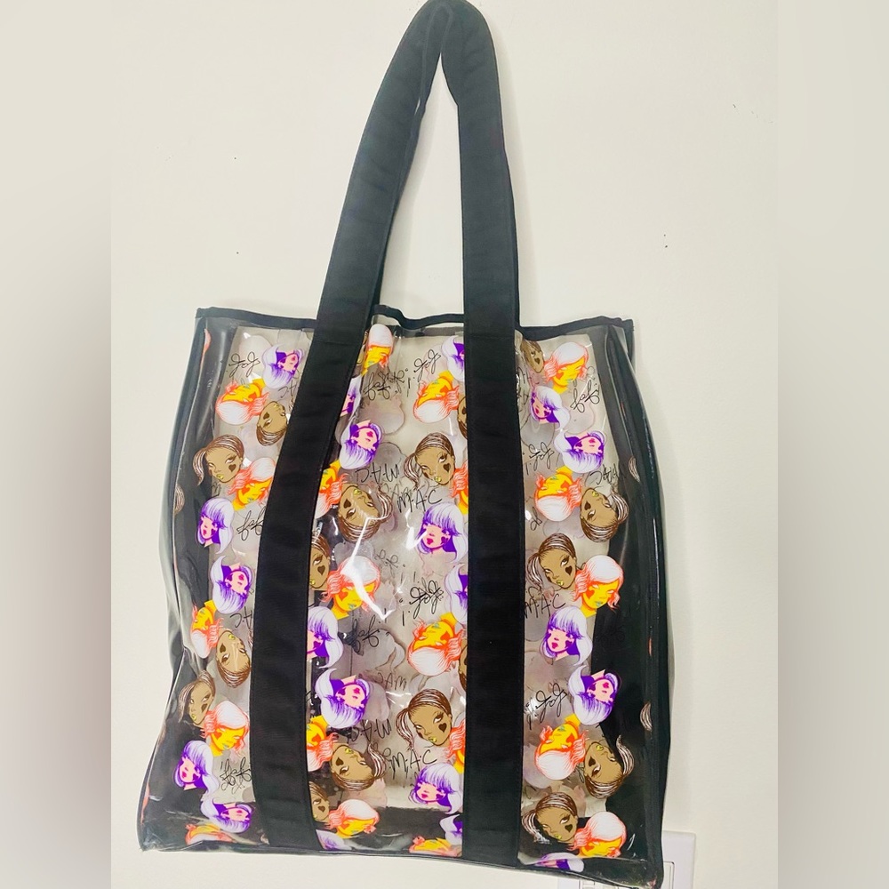 MAC x FAFI Tote Bag, Limited Edition Clear bag with FAFI characters and MAC logo